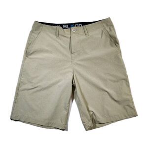 Salt Life SLX-QD Khaki Shorts Mens 34 Hybrid Flat Front Board Shorts Beach Surf